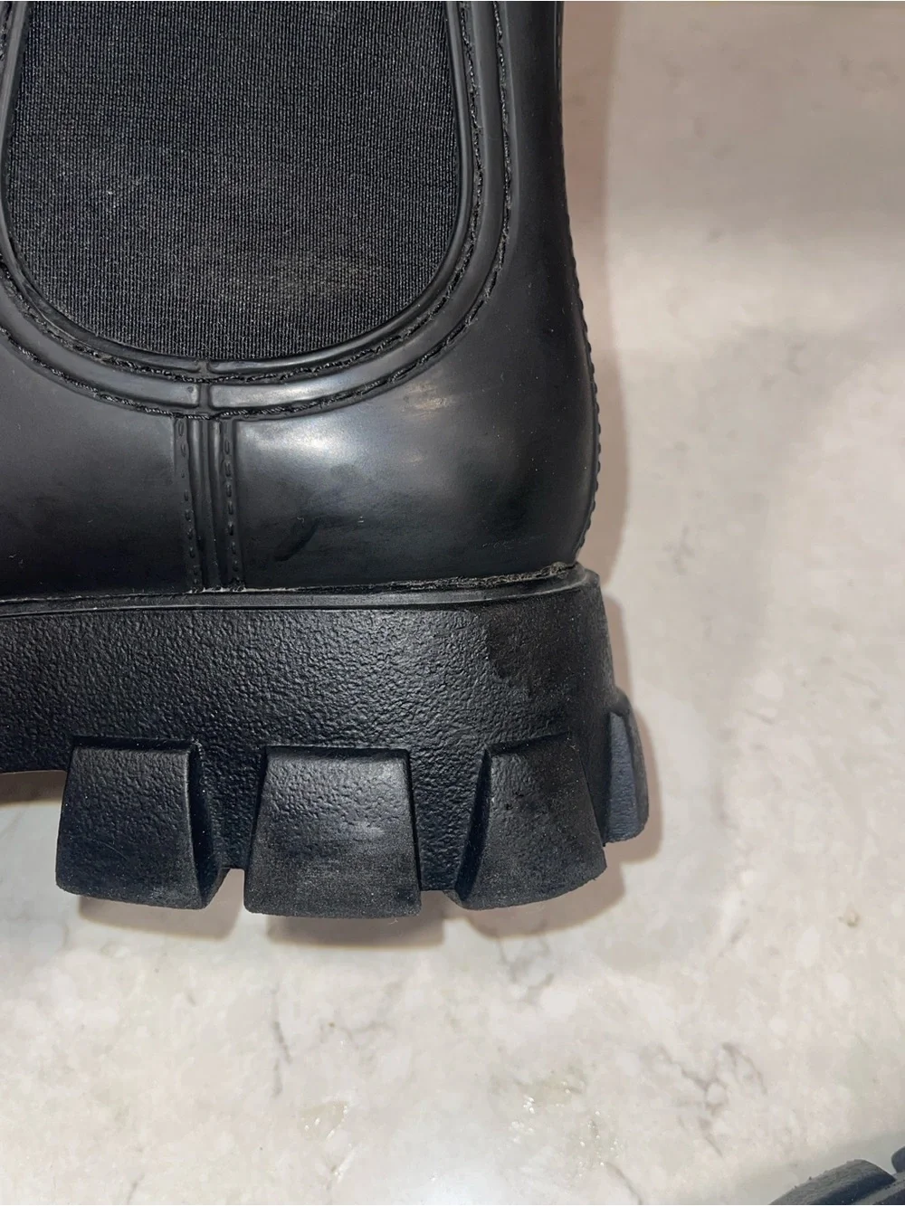 Jeffrey Campbell Black Lug-Sole Chelsea Booties